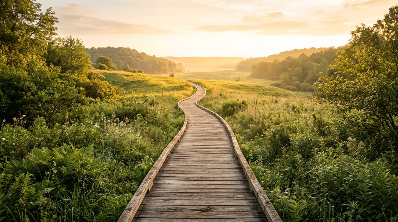 Chemin vers l'horizon sérénité et clarté